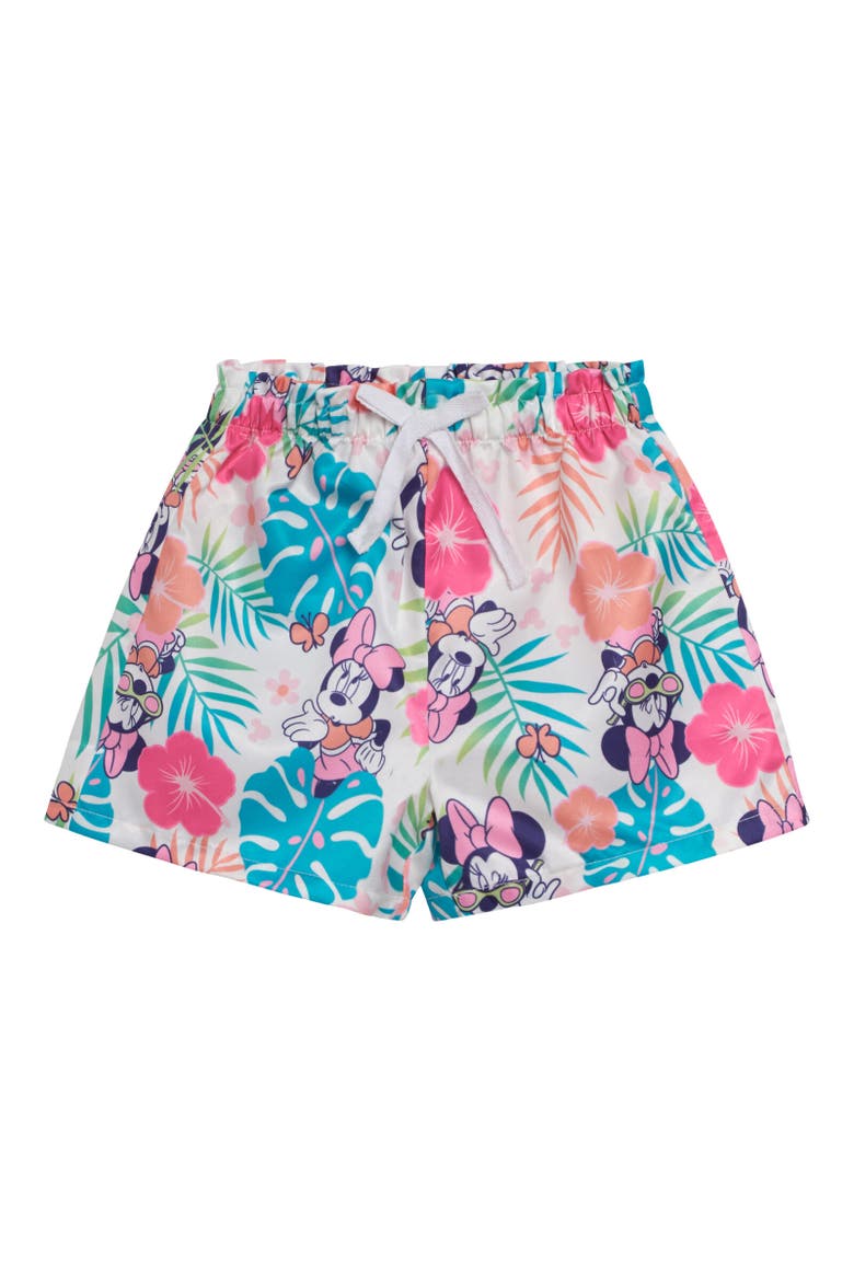 Mickey Mouse & Friends Button-Down T-Shirt & Shorts Set, Alternate, color, Minnie Mouse Turquoise