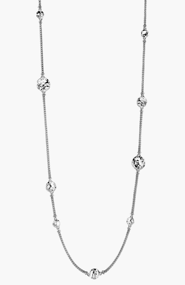 John Hardy Dot Hammered Station Necklace, Main, color, 