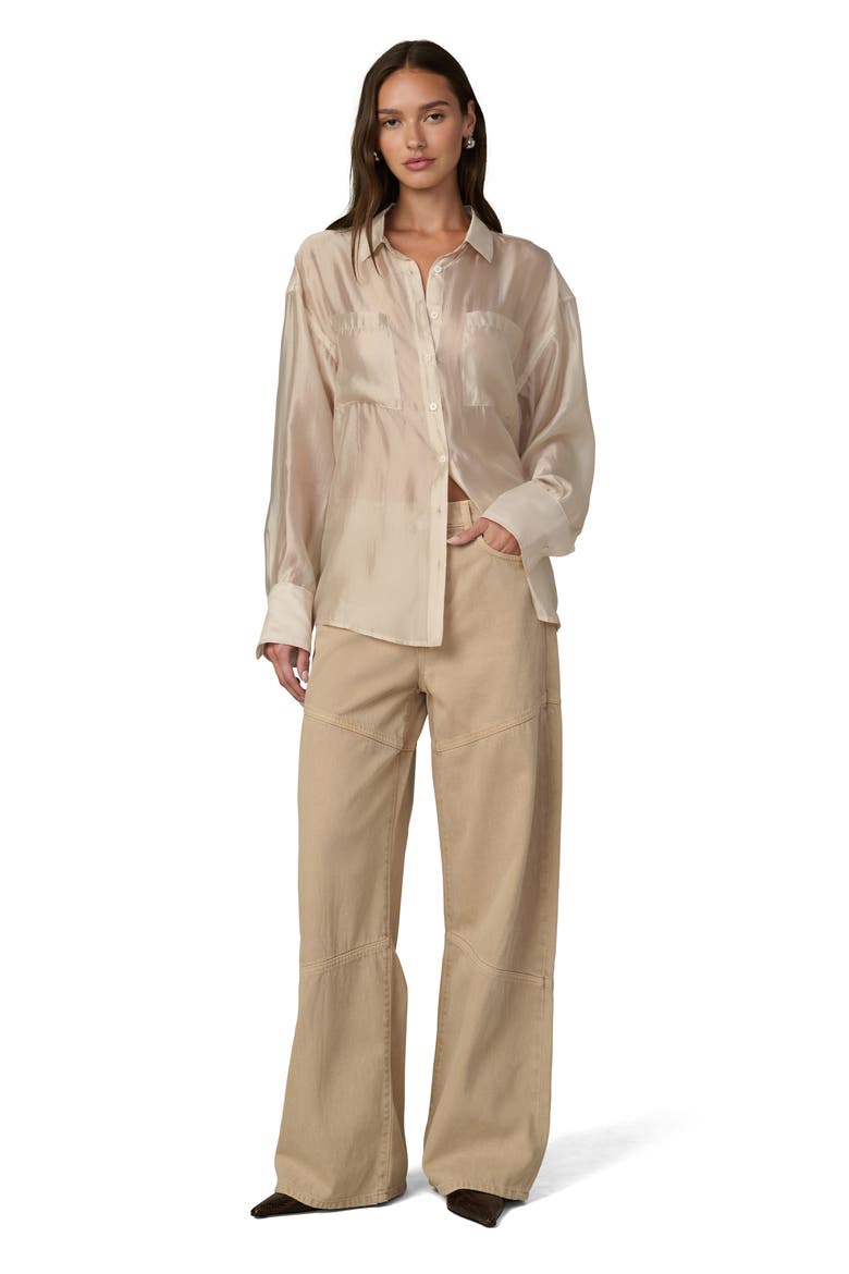 The Organza Boyfriend Shirt, Alternate, color, PROSECCO