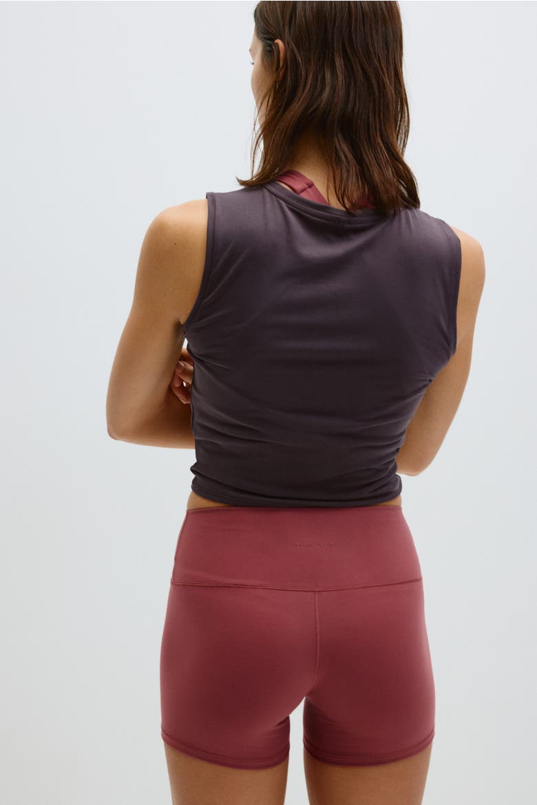 Slim Fit Twist-detail Sports Vest Top, Alternate, color, Plum
