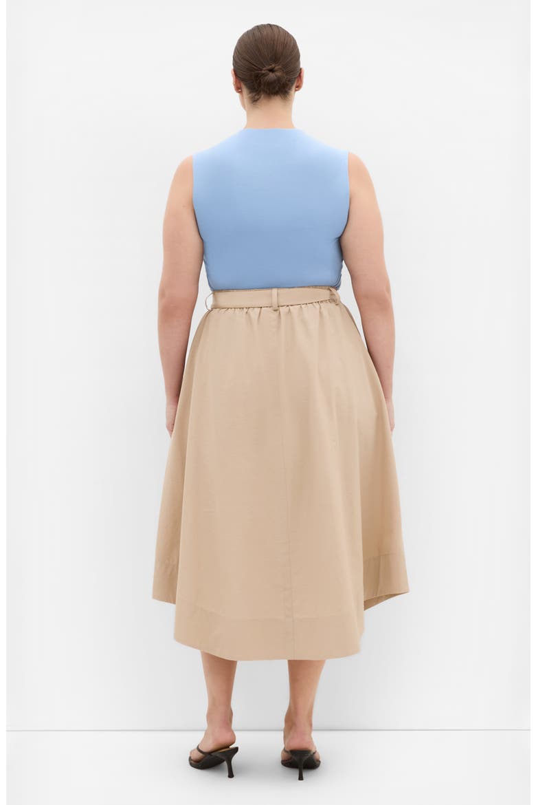 Ally Midi A-Line Skirt, Alternate, color, TAUPE