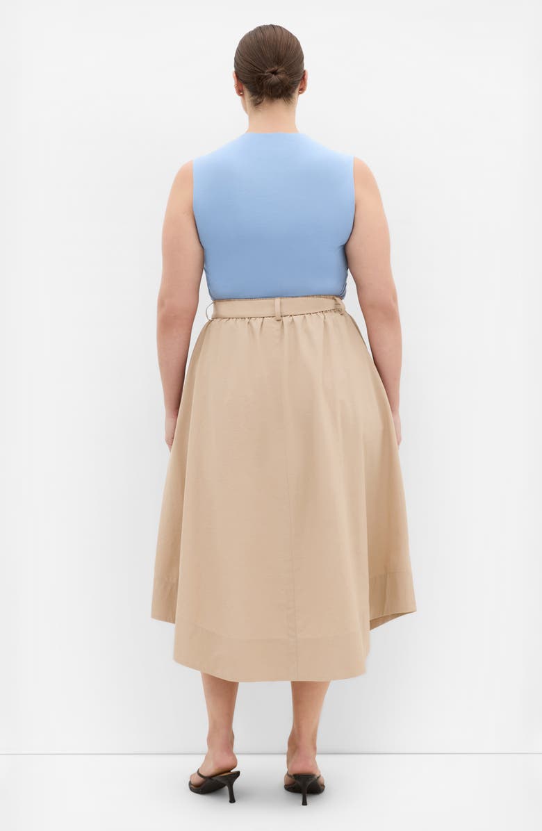 City Chic Ally Midi A-Line Skirt, Alternate, color, Taupe