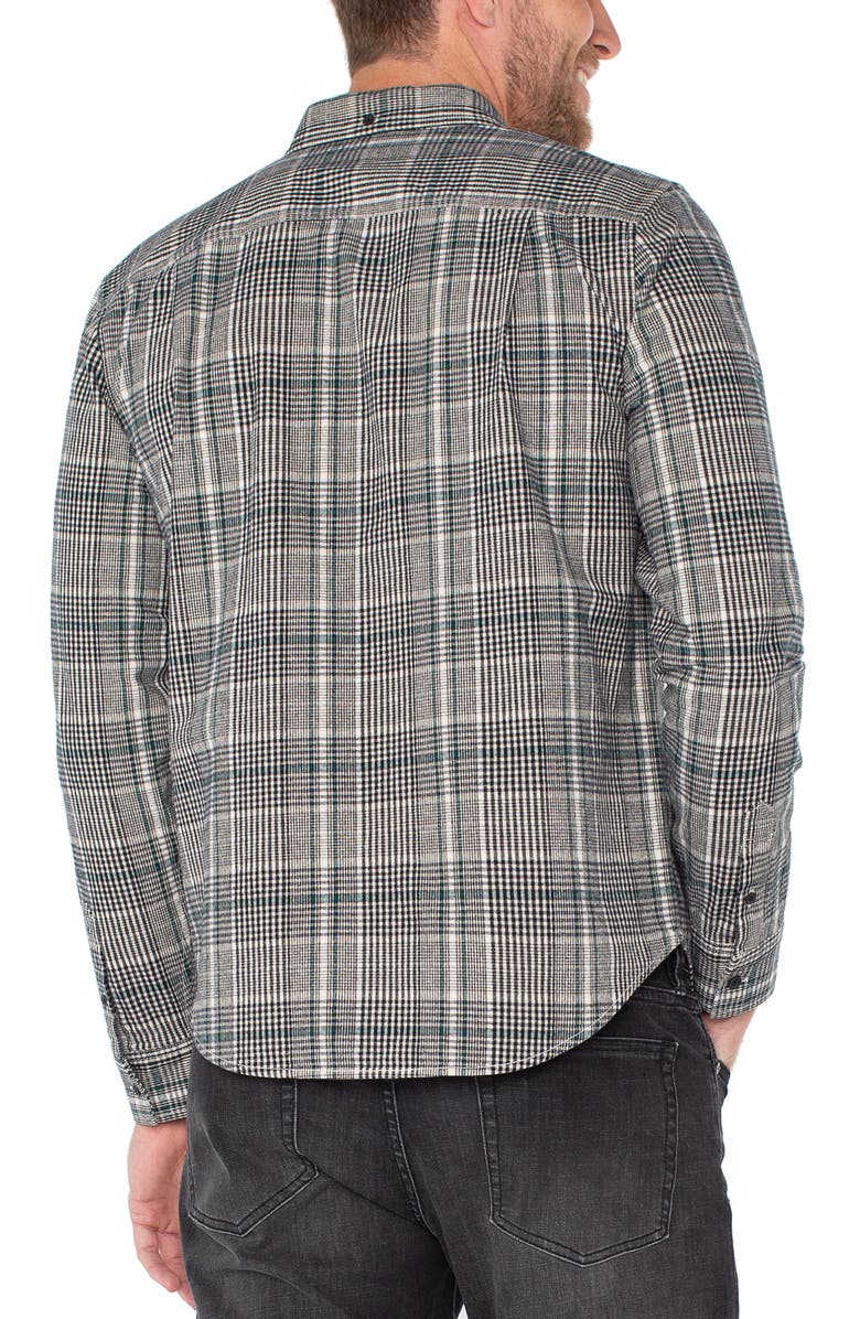 Liverpool Los Angeles Plaid Flannel Button-Down Shirt, Alternate, color, Teal Multi