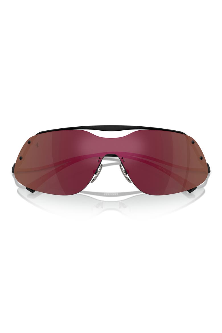 138mm Rectangular Sunglasses, Alternate, color, MATTE BLACK / MIRROR BRONZE