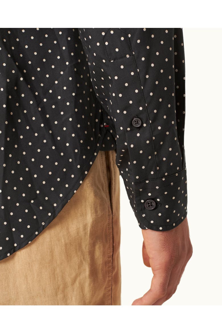 Giles Polka Dot Tailored-Fit Shirt, Alternate, color, Black