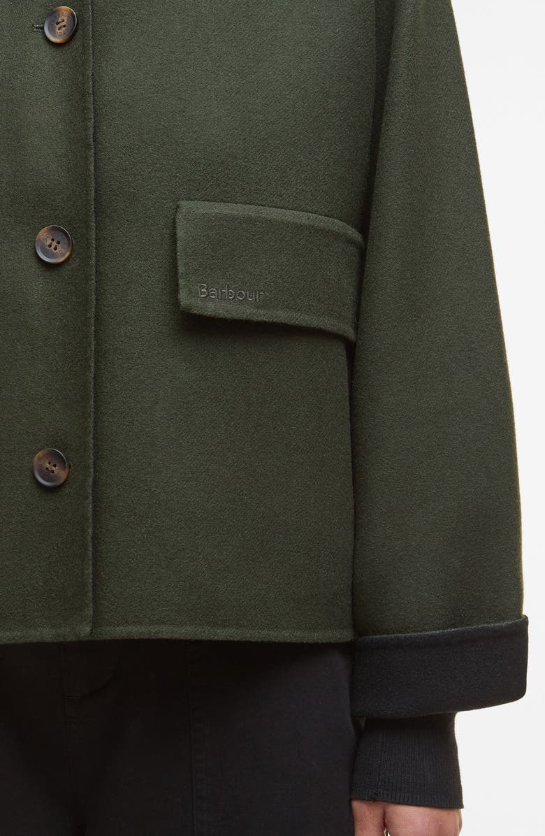 Barbour Leonie Wool Blend Overshirt, Alternate, color, Olive