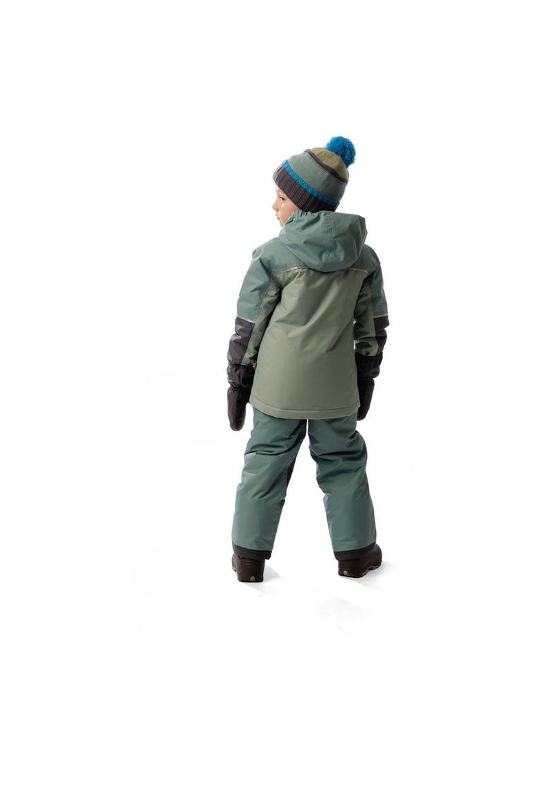 Colorblock Lightweight Jacket & Foot Strap Pants Two Piece Snowsuit, Alternate, color, Sage Green