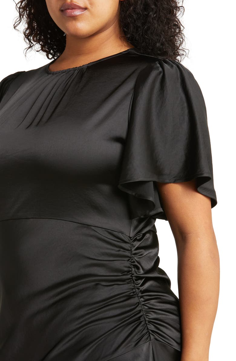 Chelsea28 Asymmetric Hem Satin Dress, Alternate, color,