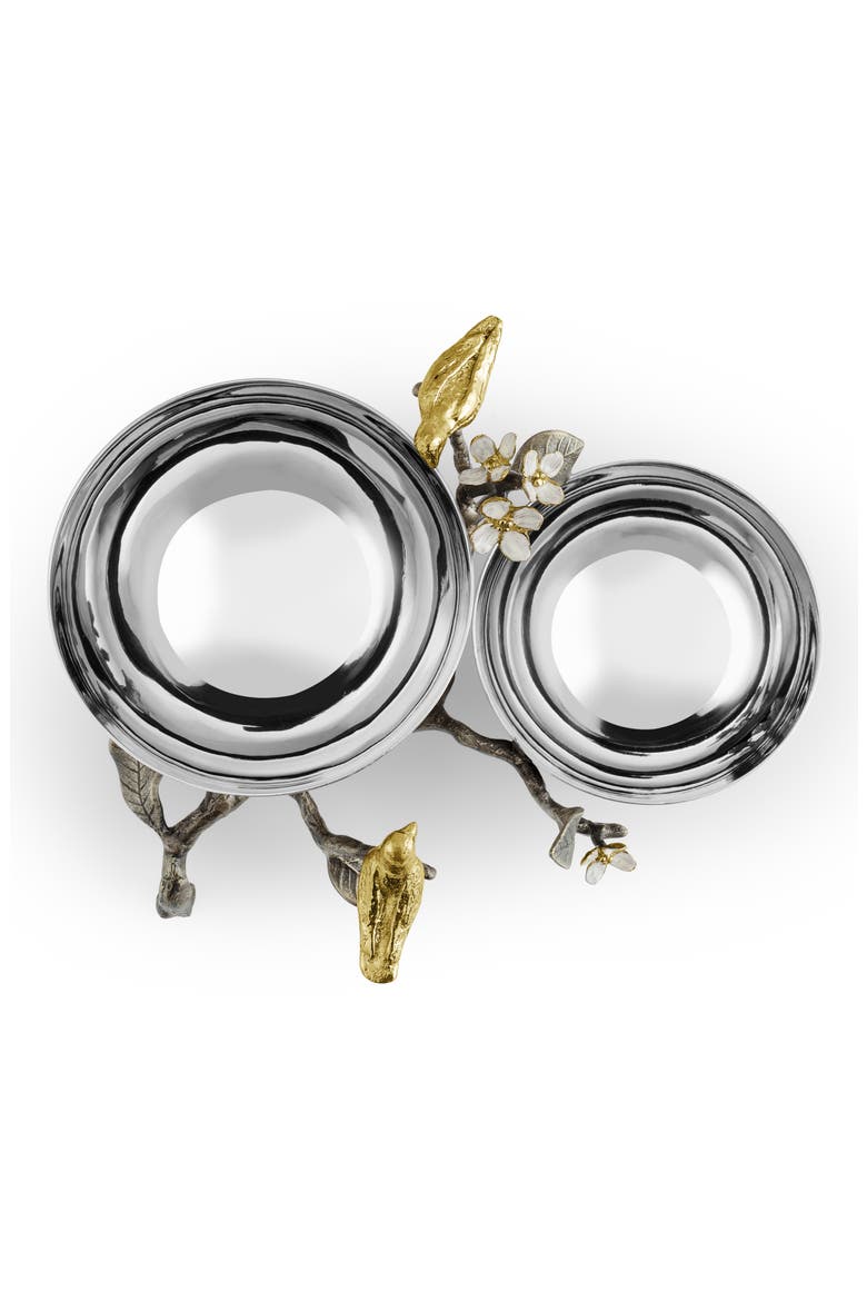 Lovebirds Double Dish, Alternate, color, SILVER