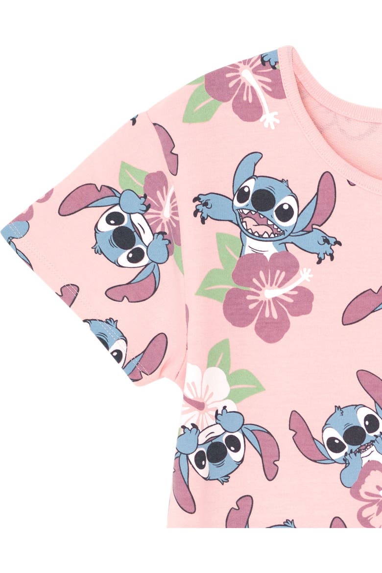 Lilo & Stitch Short Sleeve Skater Dress, Alternate, color, Stitch Pink