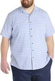 Oak Hill by DXL Big & Tall  Seersucker Small Plaid Sport Shirt