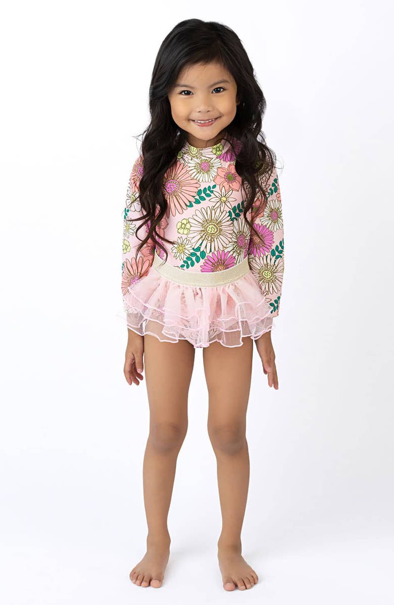 Shade Critters Kids' UPF 50+ One-Piece Rashguard Swimsuit & Tutu Skirt Set, Alternate, color,