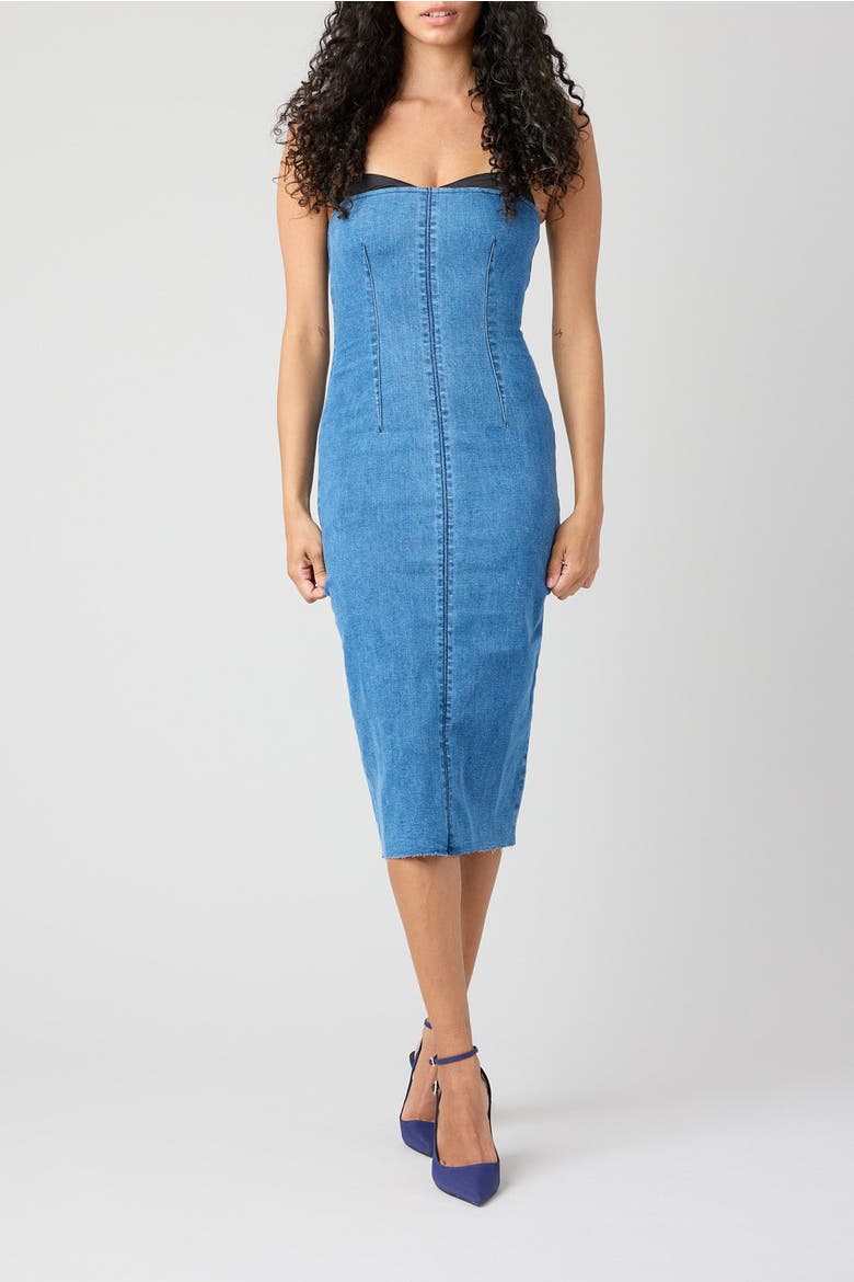 Victoria Denim Midi Dress, Alternate, color, Beekman St.