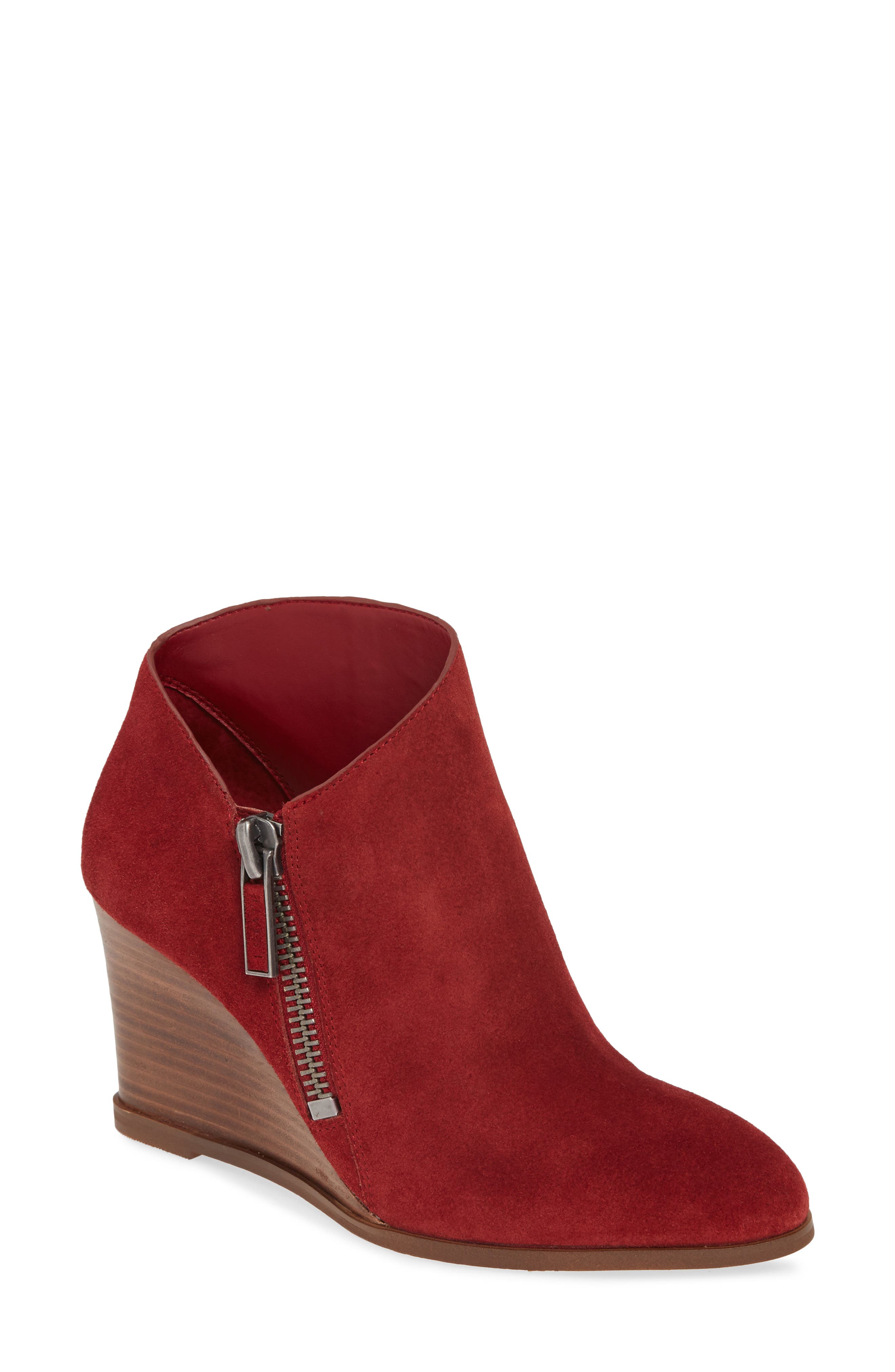 Kaleb Wedge Bootie, Main, color, ROSSO SUEDE