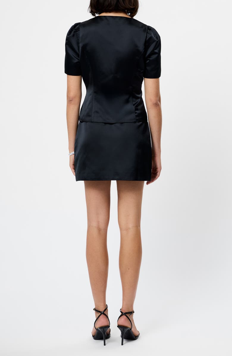 French Connection Jaxon Puff Sleeve Satin Button-Up Shirt, Alternate, color, 