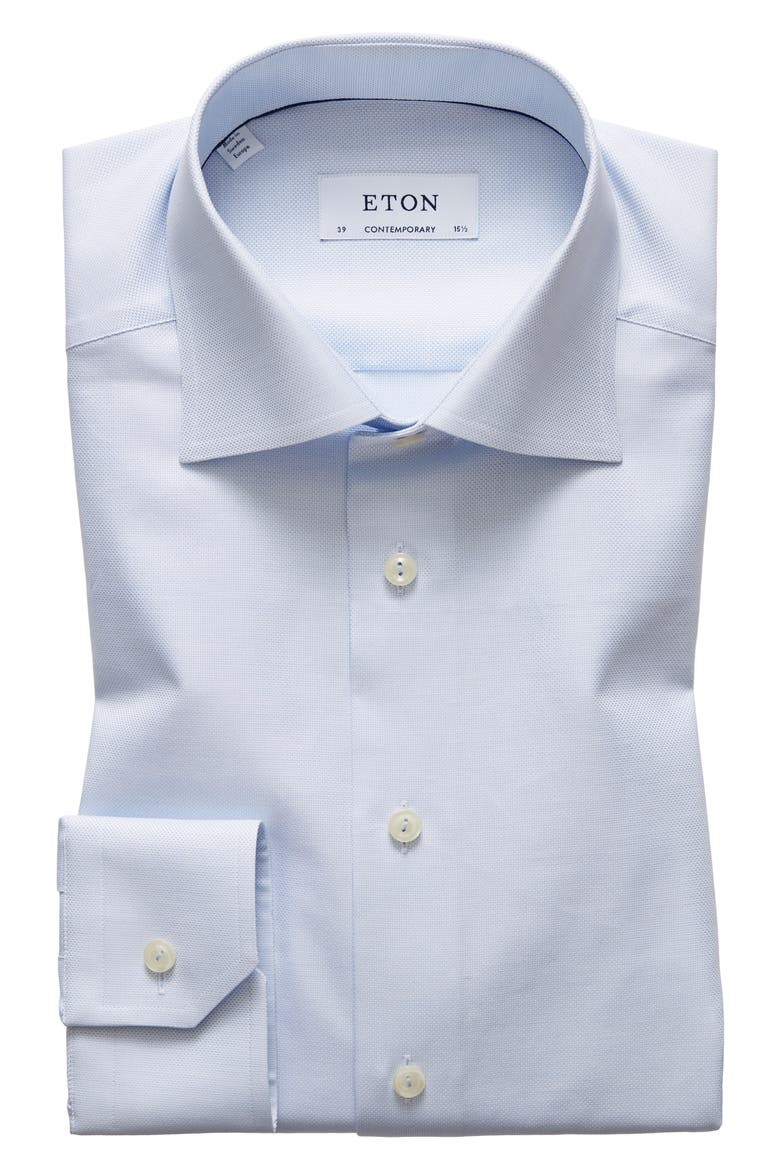 Contemporary Fit Solid Dress Shirt, Main, color, BLUE