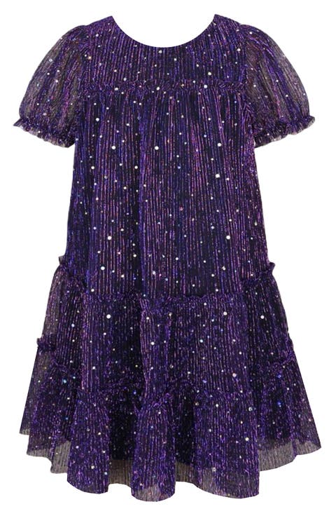 Kids' Plissé Metallic Babydoll Dress (Little Kid)