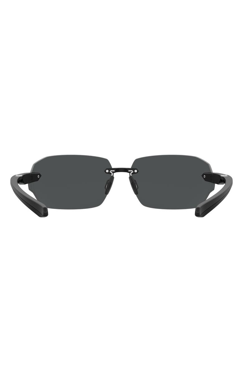 Under Armour Fire 71mm Geometric Sunglasses, Alternate, color, Matte Black/ Grey Oleophobic