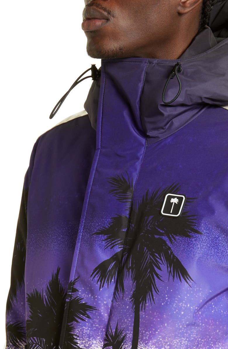 Palm Angels Palm Sunset Track Hooded Ski Jacket, Alternate, color, 
