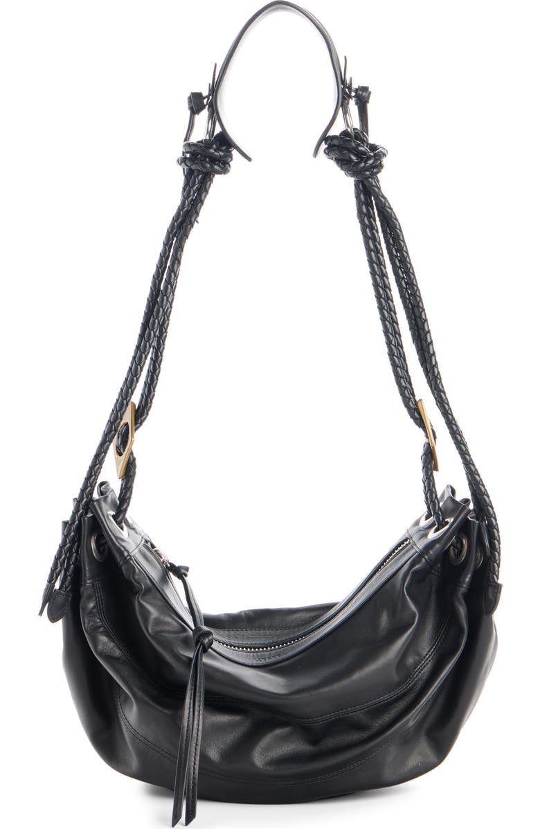 Isabel Marant Medium Maia Leather Shoulder Bag, Main, color, Black