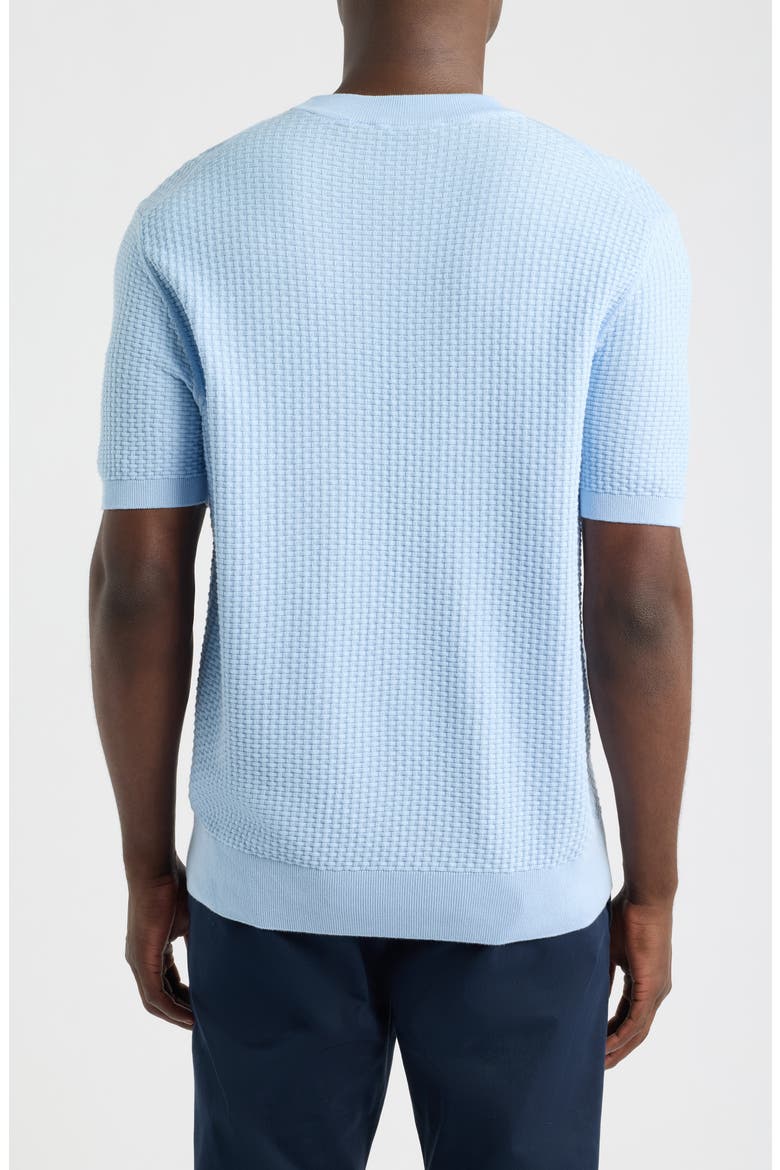 H-Nilton Short Sleeve Basket Weave Cotton Sweater, Alternate, color, LIGHT PAST/ BLUE