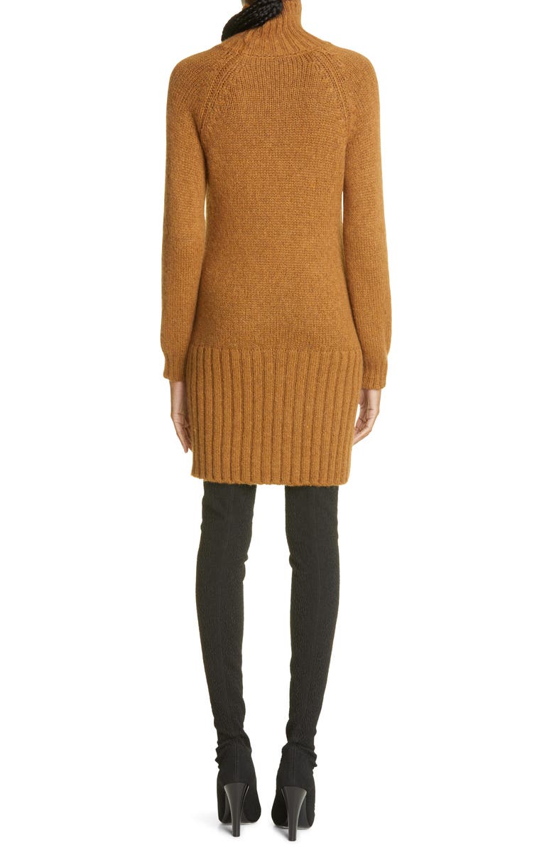 Saint Laurent Turtleneck Long Sleeve Alpaca Blend Sweater Dress, Alternate, color,