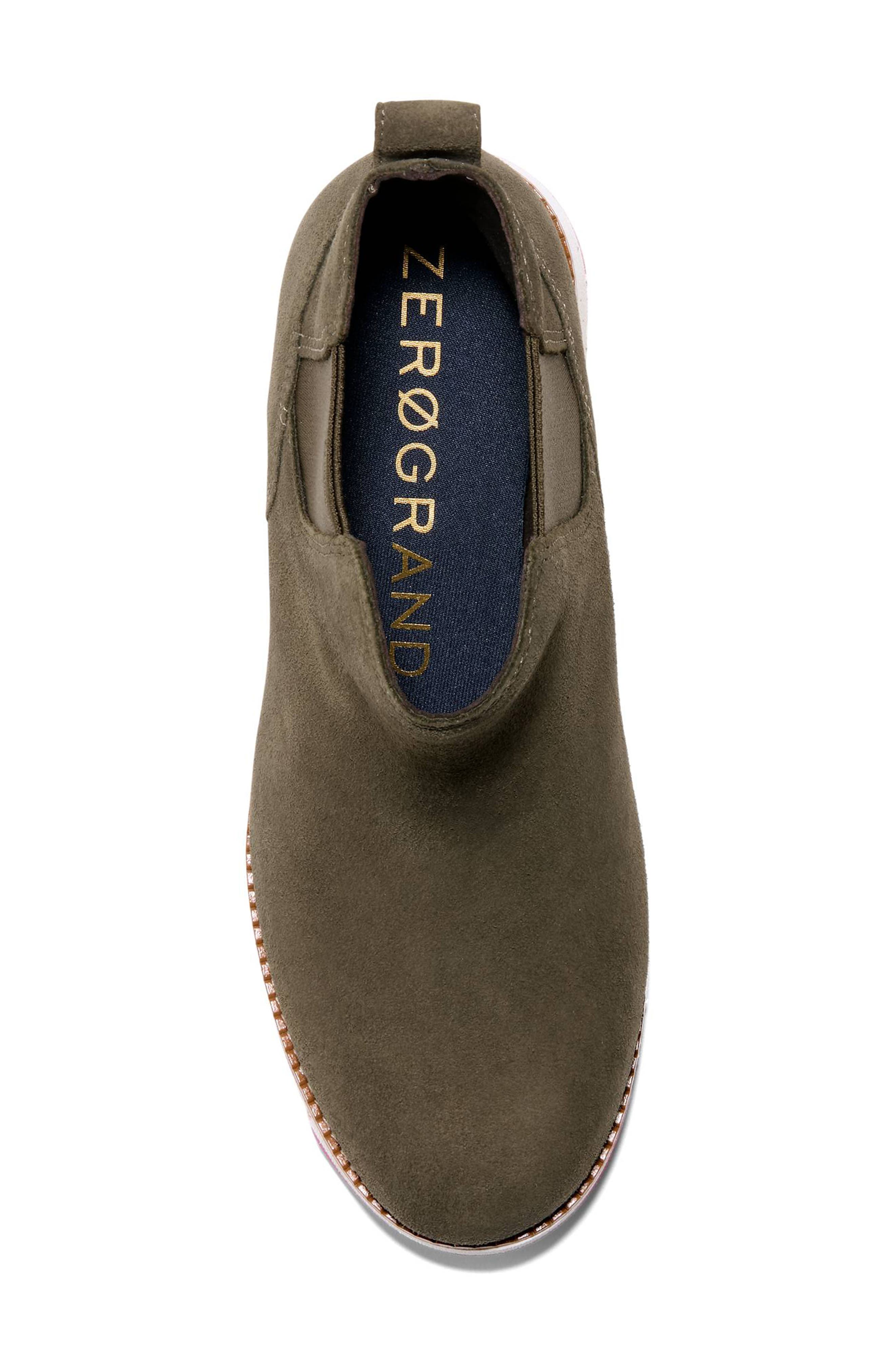 ZeroGrand City Waterproof Wedge Chelsea Boot, Alternate, color, DEEP OLIVE SUEDE WP