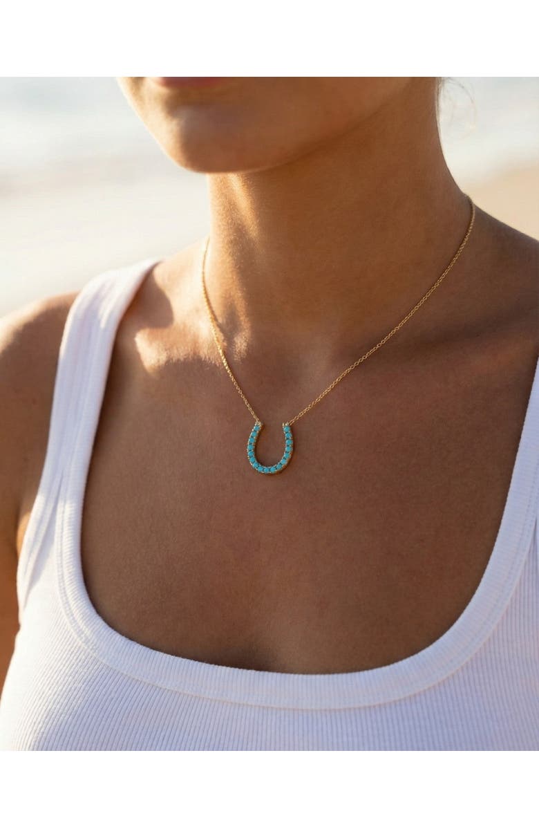 NATIVE GEM Lucky Turquoise Horseshoe Necklace, Alternate, color, Turquoise/Aqua