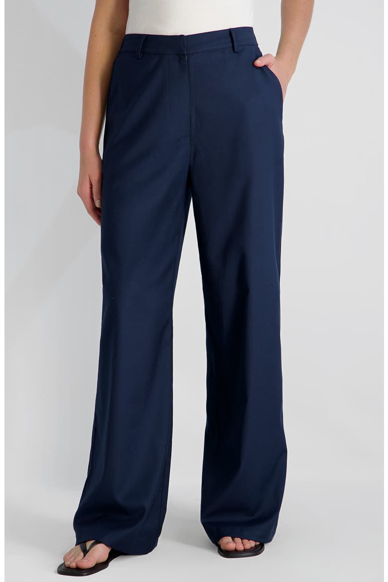 Wide Leg Twill Pants, Main, color, MARINE