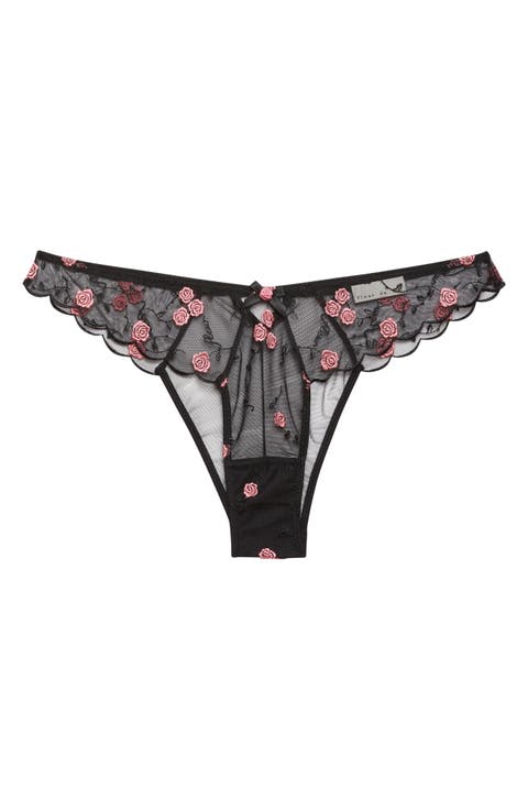 Embroidered Scalloped Edge Briefs