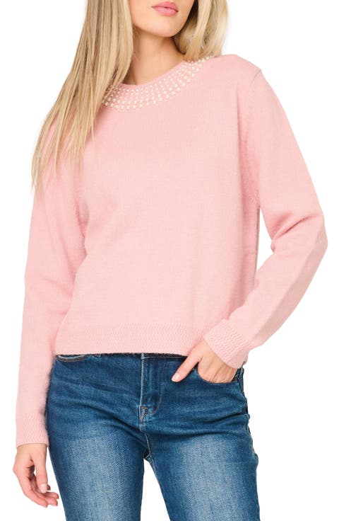 Soirée Imitation Pearl Embellished Sweater