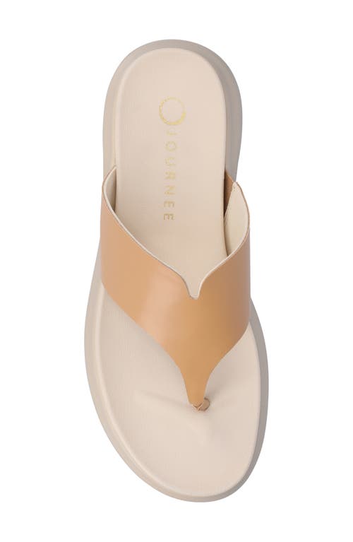 Journee Collection Carah Platform Wedge Sandal In Tan