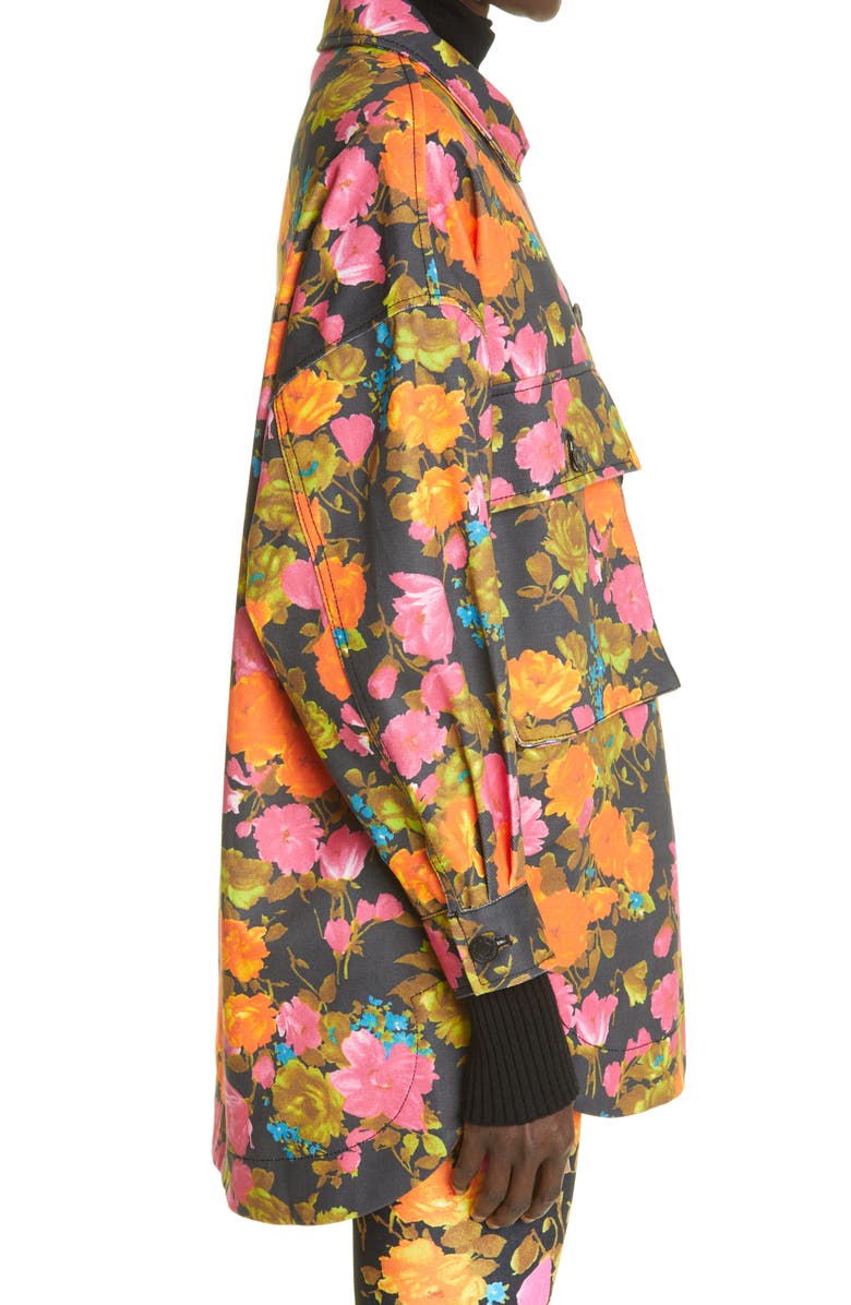 Richard Quinn Primrose Print Oversize Denim Jacket, Alternate, color, 