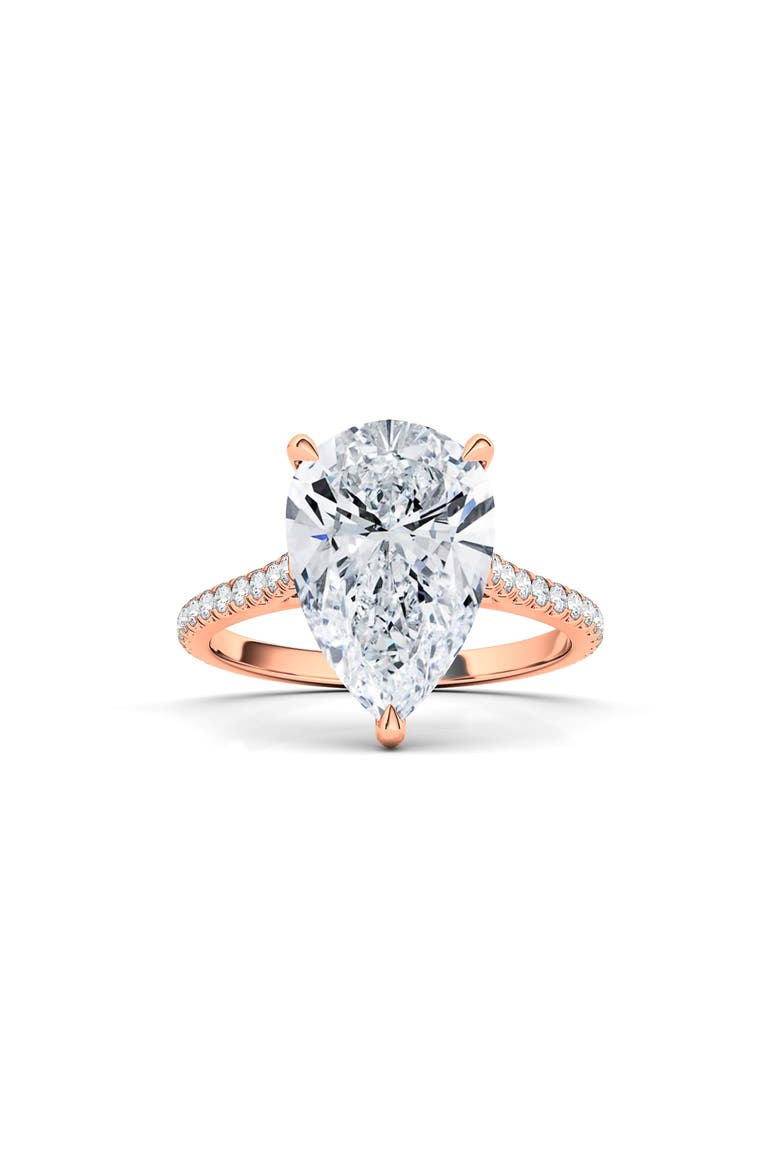 Pear Cut Pavé Lab GrownDiamond Ring, Main, color, 2.00 CTW 18K ROSE GOLD