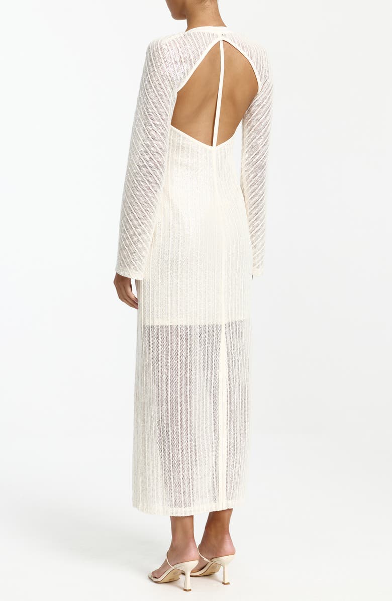 Significant Other Zenith Cutout Long Sleeve Knit Maxi Dress, Alternate, color, Pearl