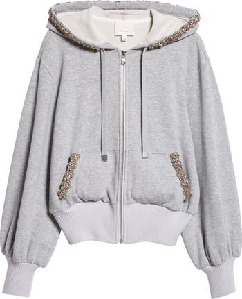 海外最新 Cinq à Nordstrom | Hoodie Zip-Up Embellished Maddie Sept トレーナー/スウェット
