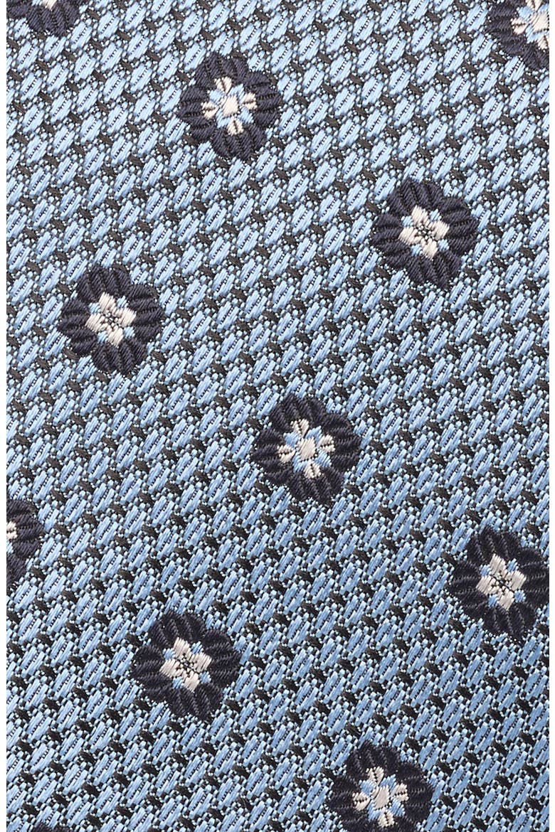 Floral Medallion Silk Tie, Alternate, color, BRIGHT BLUE