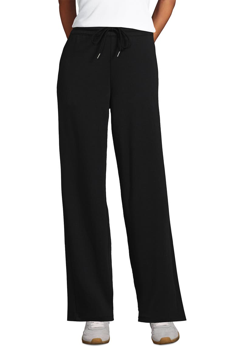 Sport Knit High Rise Pull On Relaxed Straight Leg Pants, Alternate, color, Black