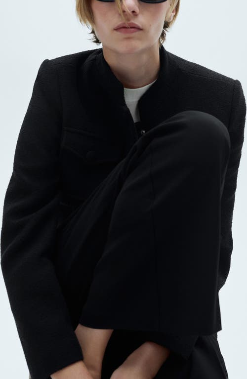 Mango Pleated Wide Leg Pants In Black