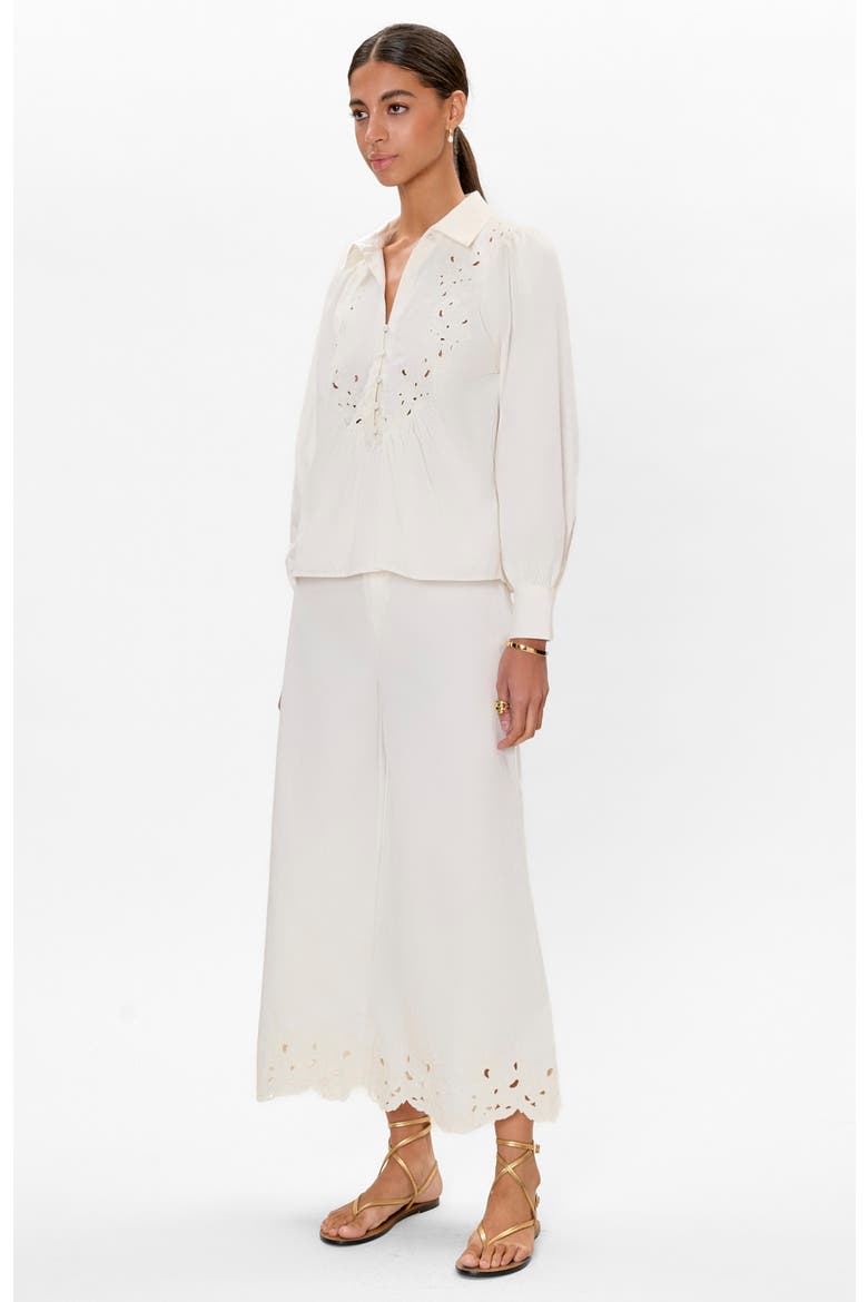 Rachelle Pop Over Blouse, Alternate, color, Ivory