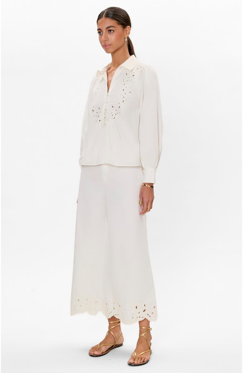Rebecca Taylor Rachelle Pop Over Blouse, Alternate, color, Ivory