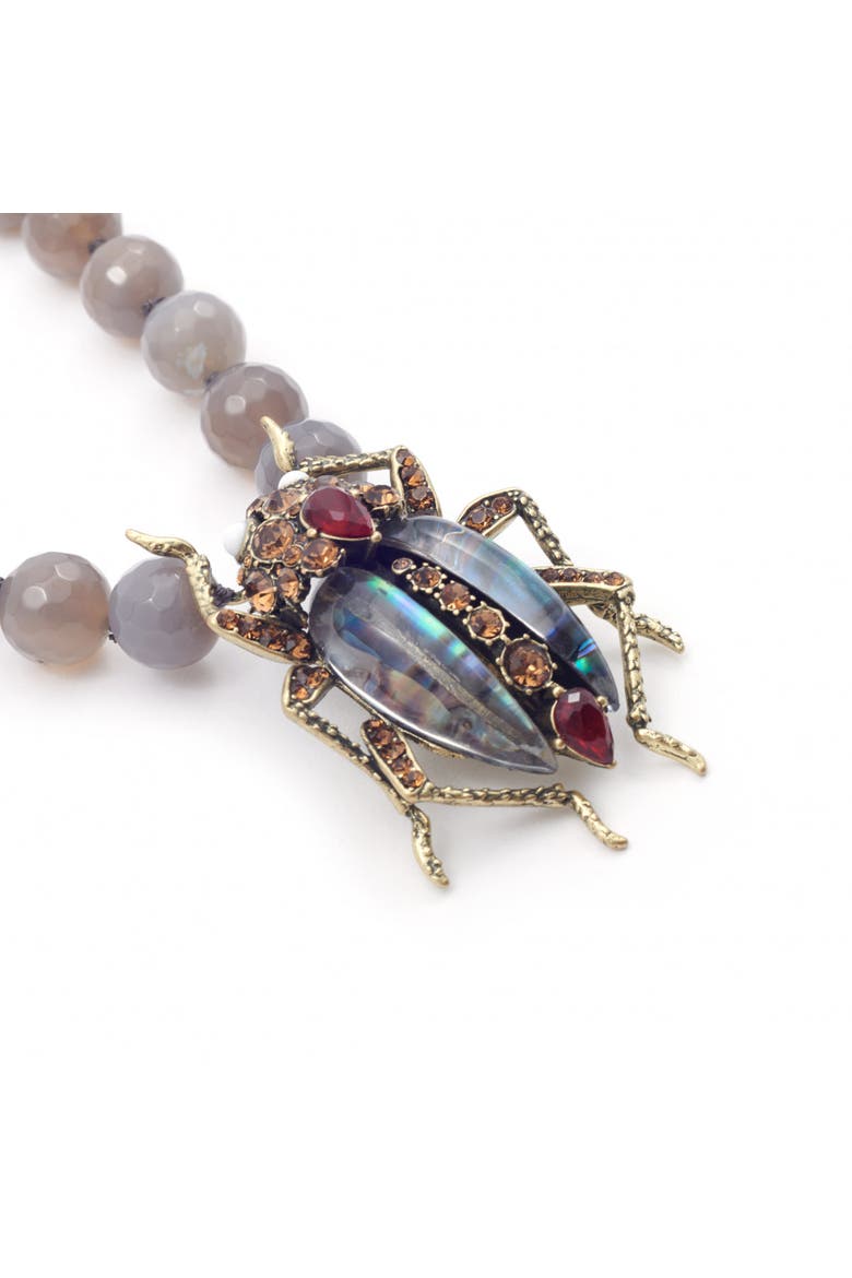Bejewelled Beetle Statement Necklace, Alternate, color, Beetle