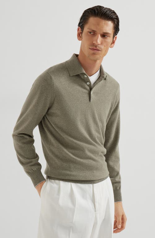 Brunello Cucinelli Polo-neck Cashmere Sweater In Green