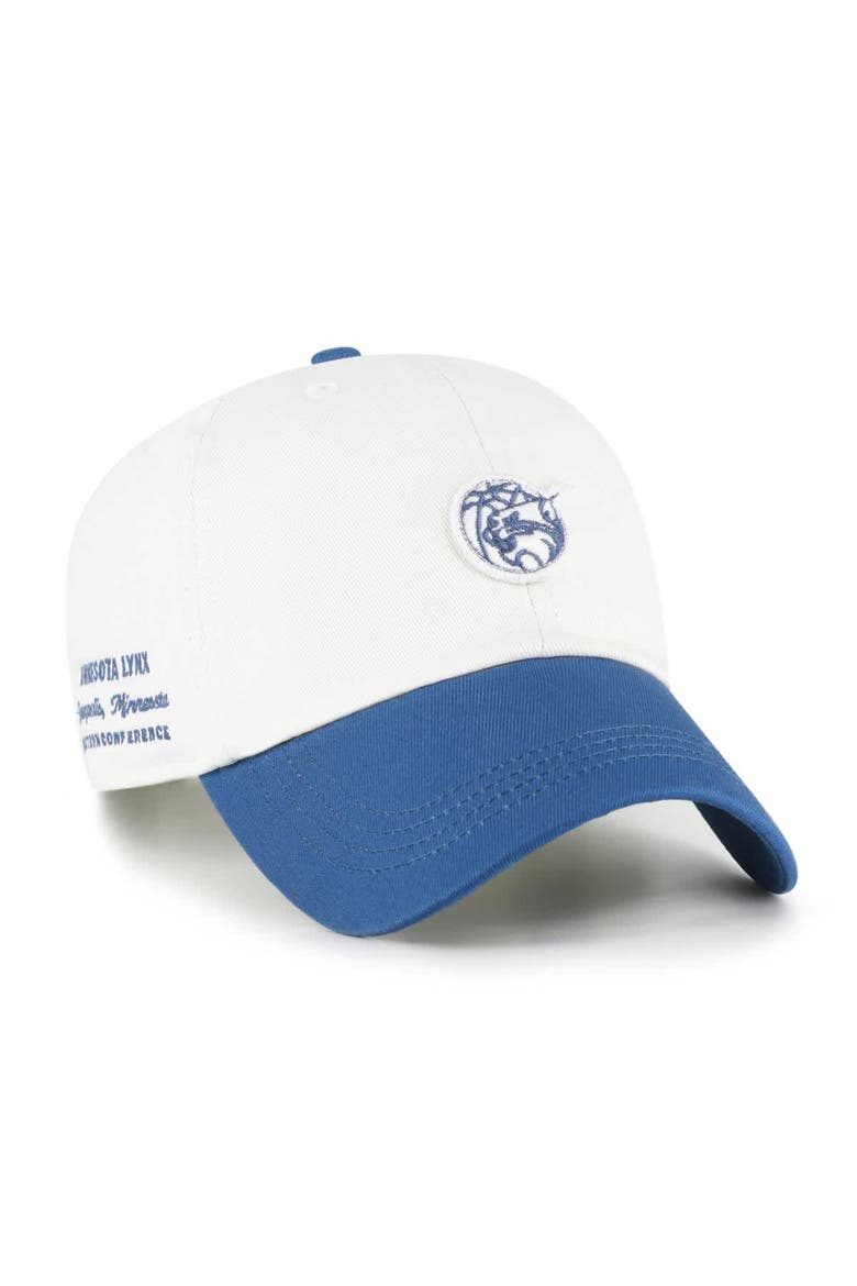 Unisex '47  White/Navy Minnesota Lynx Contemporary Two-Tone Clean Up Adjustable Hat, Main, color, White