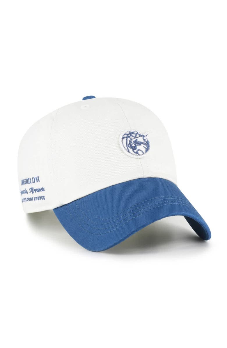 '47 Unisex '47 White/Navy Minnesota Lynx Contemporary Two-Tone Clean Up Adjustable Hat, Main, color, White
