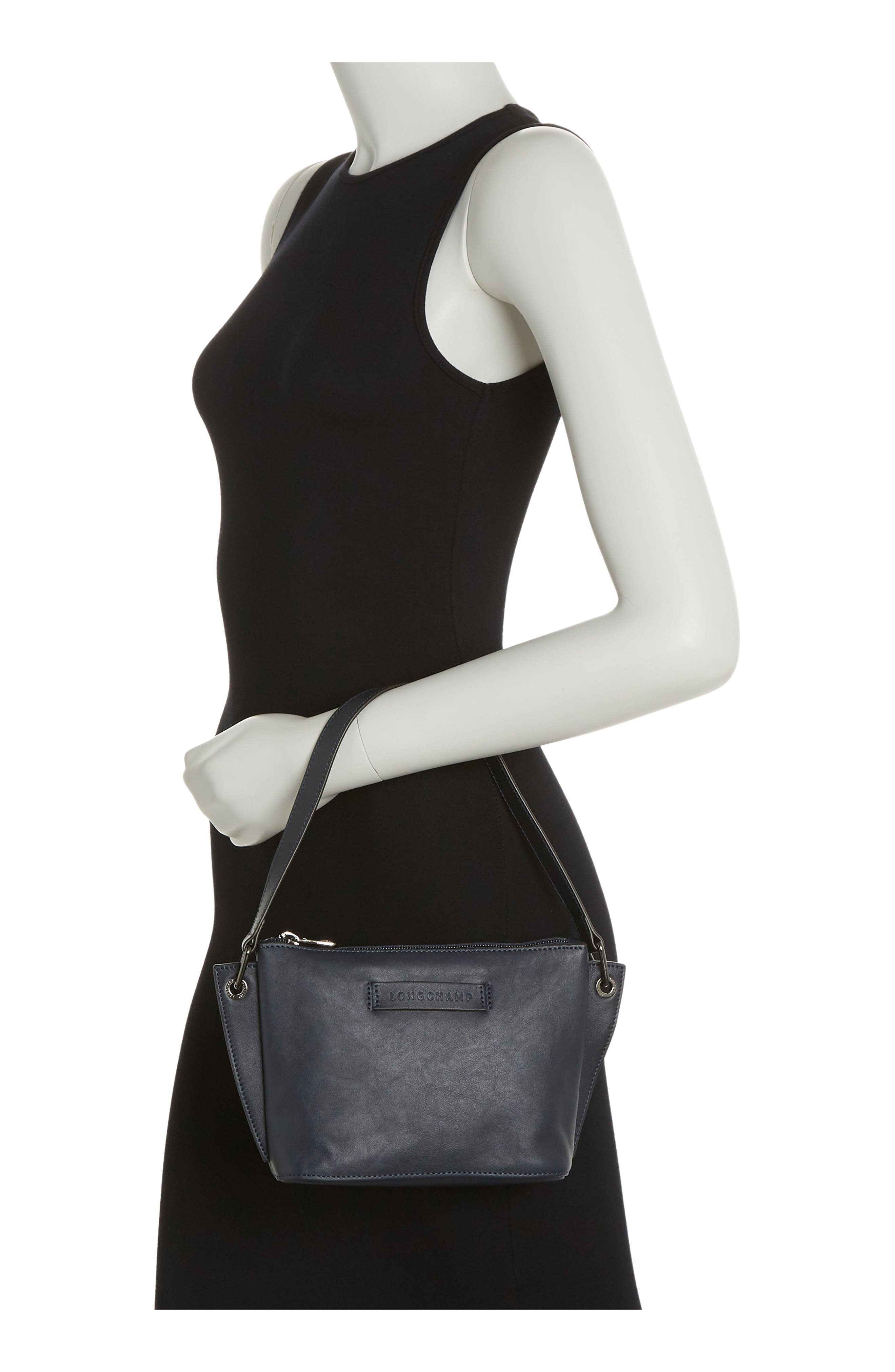 Longchamp 3D Seam Leather Shoulder Bag, Alternate, color, 