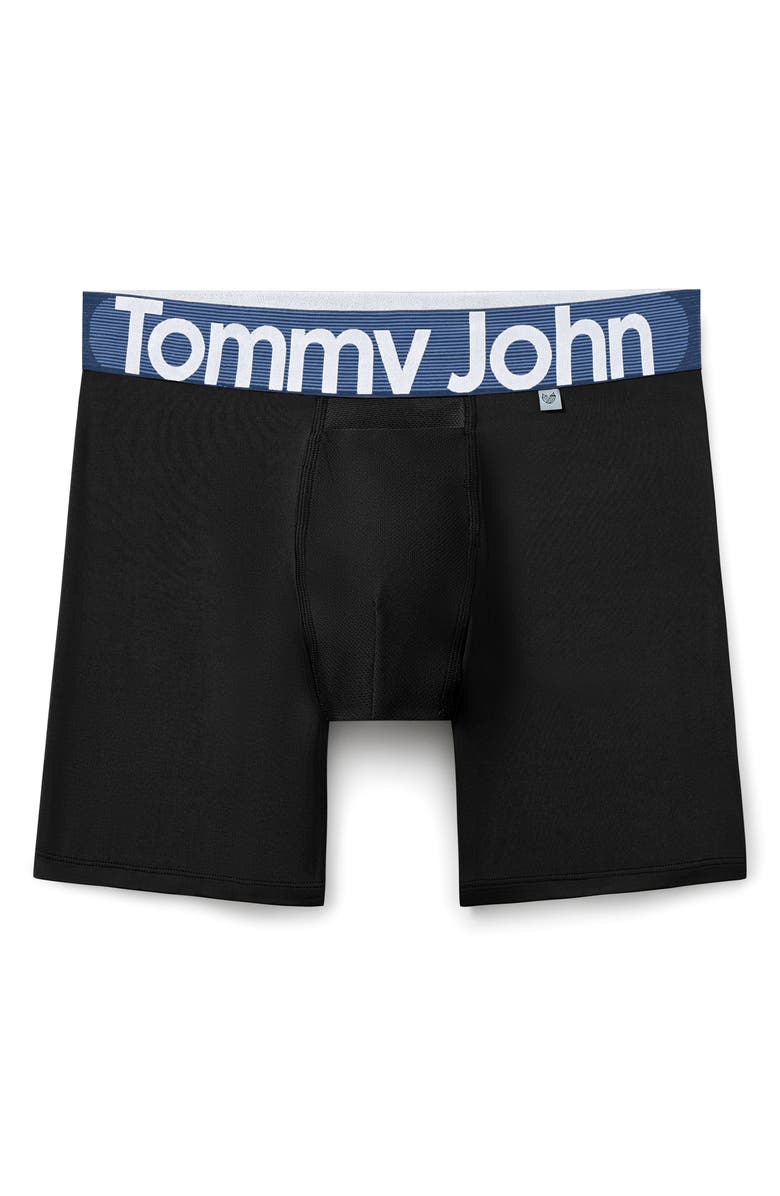 Tommy John 360 Sport 6-Inch Hammock Pouch<sup>™</sup> Boxer Briefs, Alternate, color, Black W/ Ebb And Flow Motion Stripe Wb