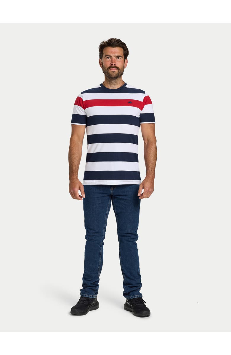 Raging Bull Contrast Chest Stripe T-Shirt, Alternate, color, Navy/Red