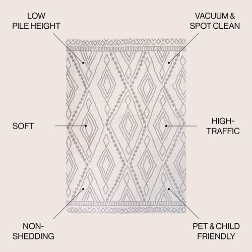 Jonathan Y Rih Moroccan Style Diamond Area Rug In Ivory/gray