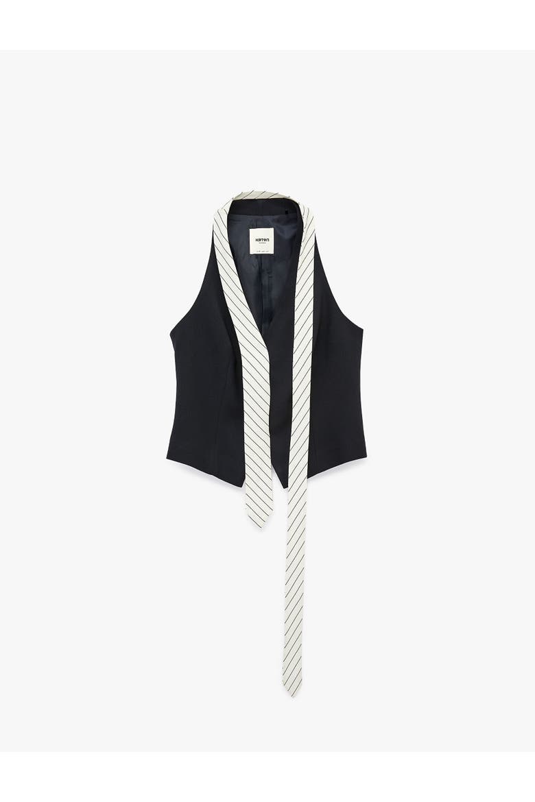 Slim Fit Sleeveless Structured Vest, Alternate, color, NAVY